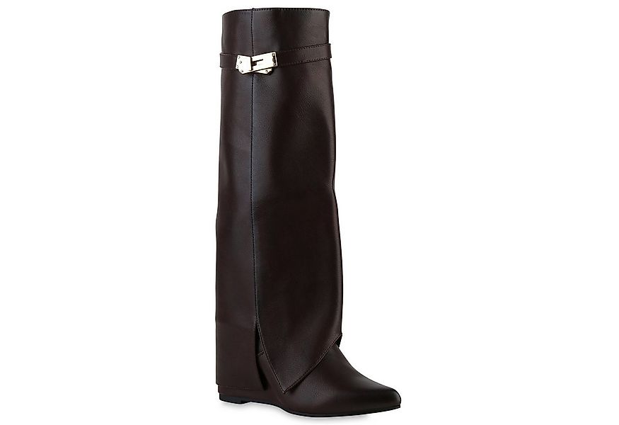 VAN HILL 841794 Pumps Damen Gefütterte Keilstiefel Stiefel Spitze Boots Sch günstig online kaufen
