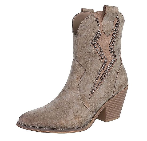 Ital-Design Stilvolle Stiefeletten mit Verzierung für Damen Westernstiefele günstig online kaufen