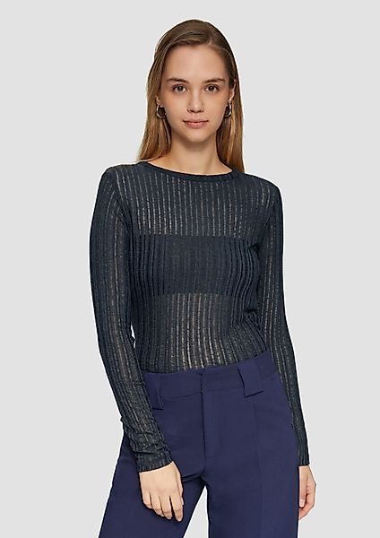 QS Langarmshirt T-Shirt Leicht transparentes Longsleeve günstig online kaufen