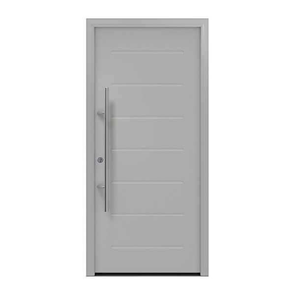 EcoStar Haustür Isopro Secur IPS 015 Weißaluminium 110 cm x 210 cm DIN L günstig online kaufen