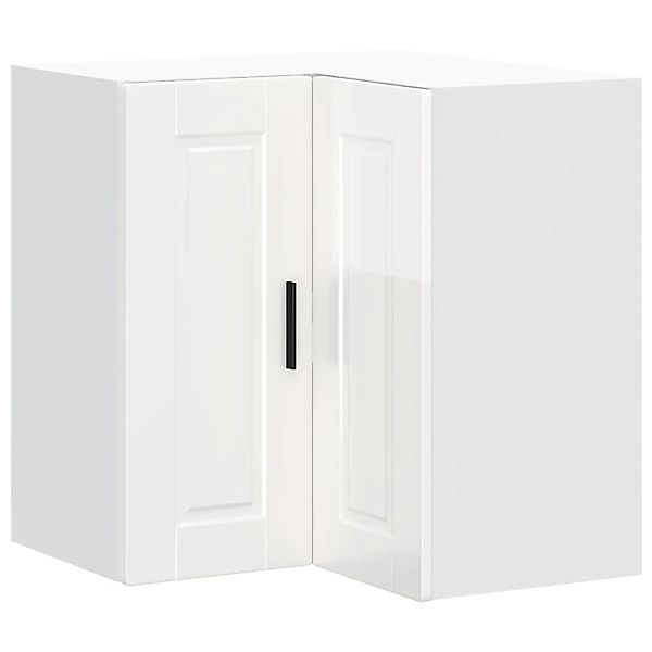 vidaXL Küchen-Eckhängeschrank Porto Hochglanz-Weiß Holzwerkstoff 854099 günstig online kaufen
