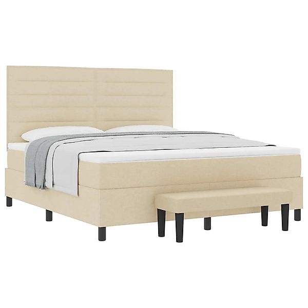 vidaXL Boxspringbett mit Matratze Creme 180 x 200 cm Stoff 3344014 günstig online kaufen