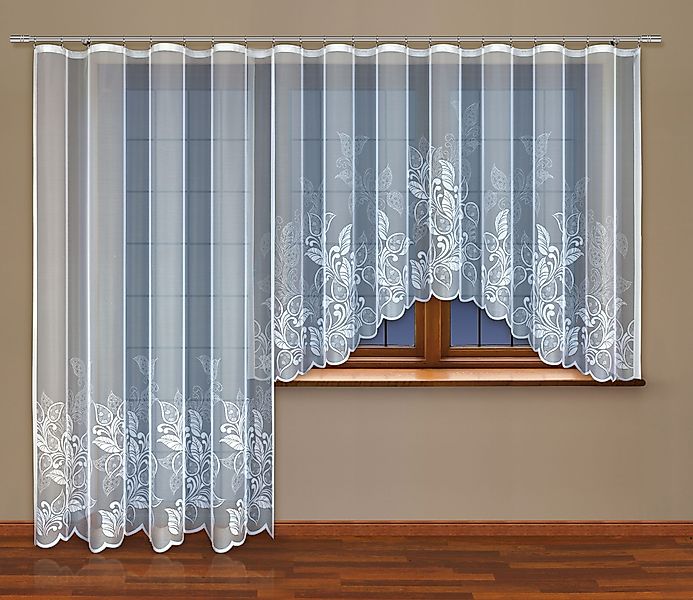 HAFT Bogenstore 25041, halbtransparent, Jacquard-Stoff, Kräuselband günstig online kaufen