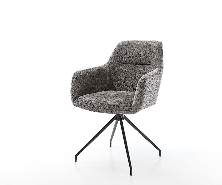 Esszimmerstuhl Pejo-Flex Bouclé Grau Kreuzgestell konisch Schwarz Taschenfe günstig online kaufen