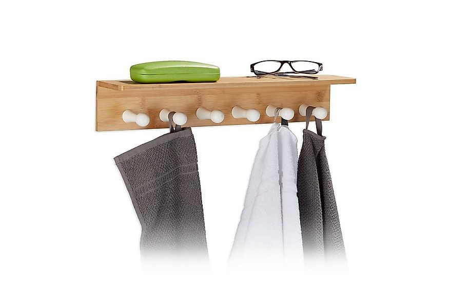 relaxdays Handtuchhalter Bambus für die Wand günstig online kaufen