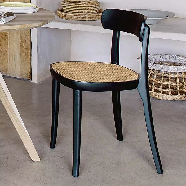Bistro Esstisch Stühle in Schwarz und Beige 47 cm Sitzhöhe (2er Set) günstig online kaufen