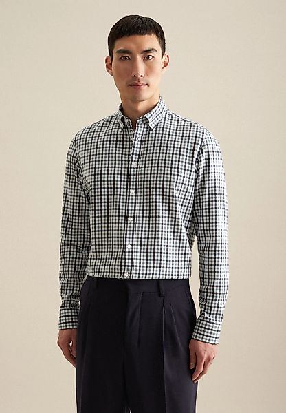 seidensticker Flanellhemd "Shaped", Shaped Langarm Button-Down-Kragen Karo günstig online kaufen