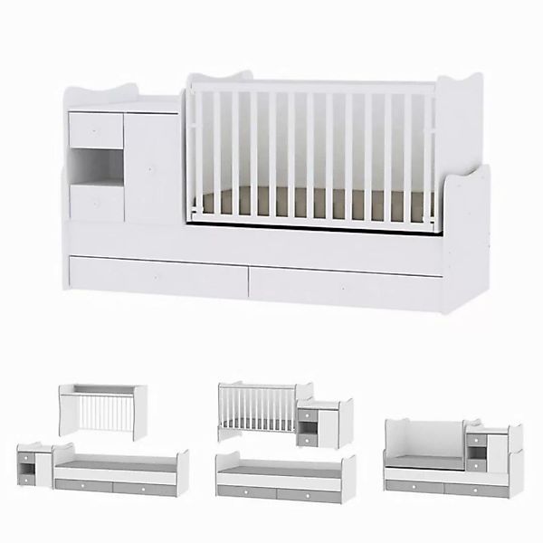 Lorelli Komplettbett Baby- und Kinderbett Mini Max, 3 in 1, umbaubar, für 2 günstig online kaufen