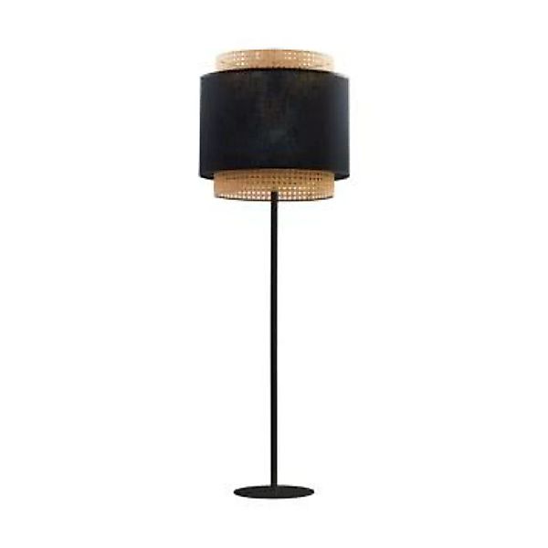 Stehlampe Wohnzimmer Rattan Stoff 153 cm Boho Style E27 günstig online kaufen