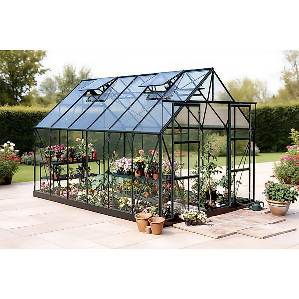 Halls Gewächshaus Magnum 128 Grün 9,9 m² günstig online kaufen