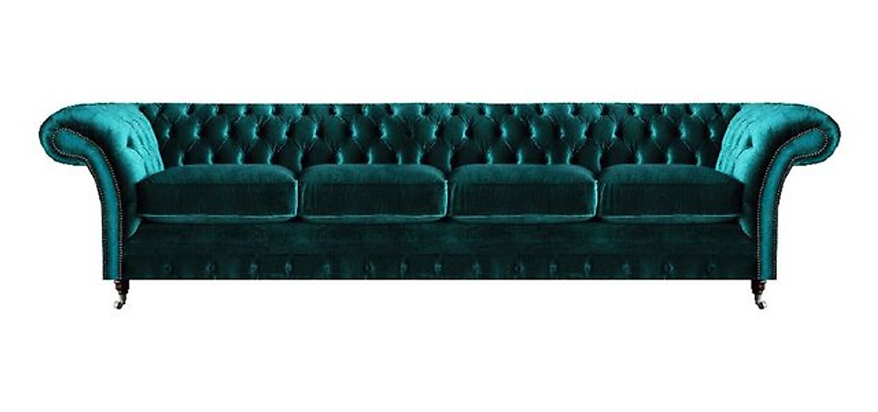 Xlmoebel Chesterfield-Sofa Moderne Vier-Sitzer Textilsofa in elegantem Ches günstig online kaufen