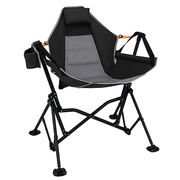 Costway Campingstuhl Faltbar mit Verstellbarer Rückenlehne Schwarz günstig online kaufen