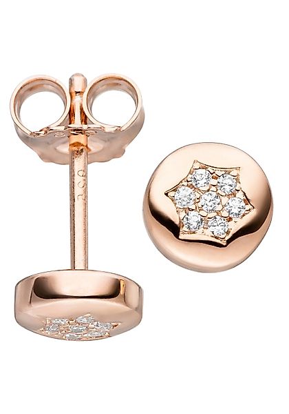 JOBO Paar Ohrstecker "Stern-Ohrringe", 925 Silber roségold vergoldet mit 14 günstig online kaufen