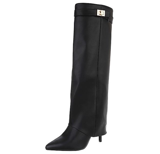 Ital-Design Elegante kniehohe Stiefel für Damen mit spitzem Fuß High-Heel-S günstig online kaufen