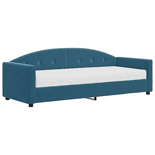 vidaXL Bett, Tagesbett mit Matratze Blau 80x200 cm Samt günstig online kaufen