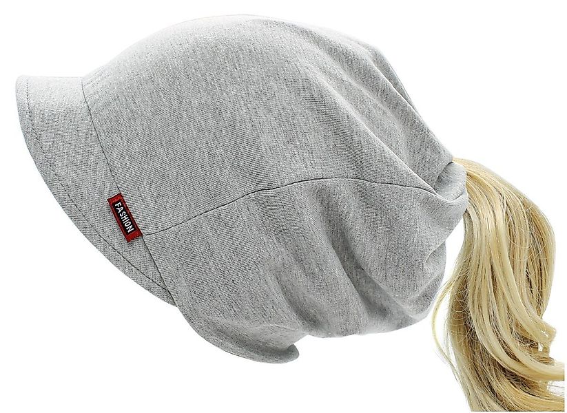 dy_mode Schirmmütze Gefütterte Beanie Mütze Mit Schirm und Zopfloch Ponytai günstig online kaufen