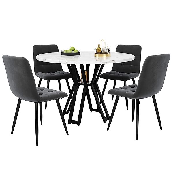 MODFU Essgruppe Esstisch mit 4 Stühlen, günstig online kaufen