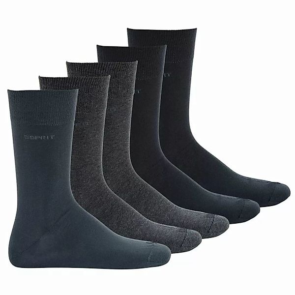 ESPRIT Herren 5er Paar Socken - Kurzsocken, One Size, einfarbig Blau EU 40- günstig online kaufen