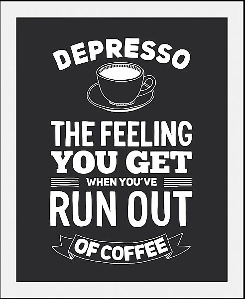 queence Bild "Despresso" Humor  Kaffee  Kaffee Bilder  Schriftzug  Schriftz günstig online kaufen