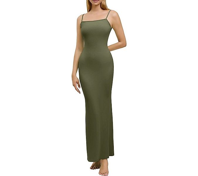 cfab by creamy fabrics Jerseykleid Ribbed Cami Maxikleid-Army Green-L (1-tl günstig online kaufen