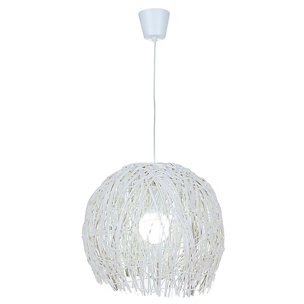 Näve Korb-Pendelleuchte Struwel Weiß Ø 40 cm x 35 cm günstig online kaufen
