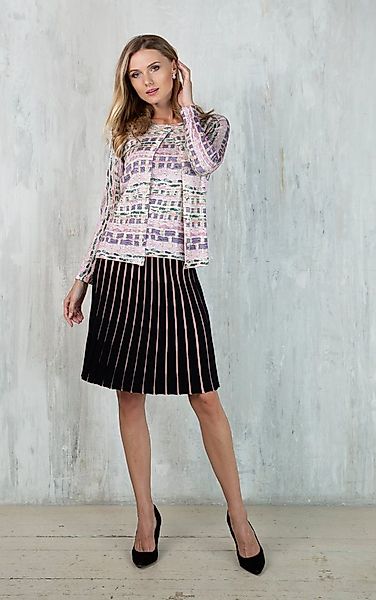 Passioni Strickrock Faltenrock aus zweifarbigem Strick günstig online kaufen