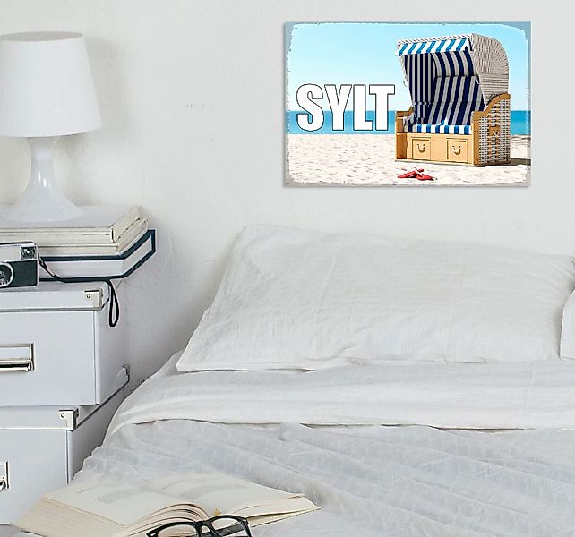 queence Metallbild "Sylter Strandkorb", (1 St.), Stahlschilder günstig online kaufen