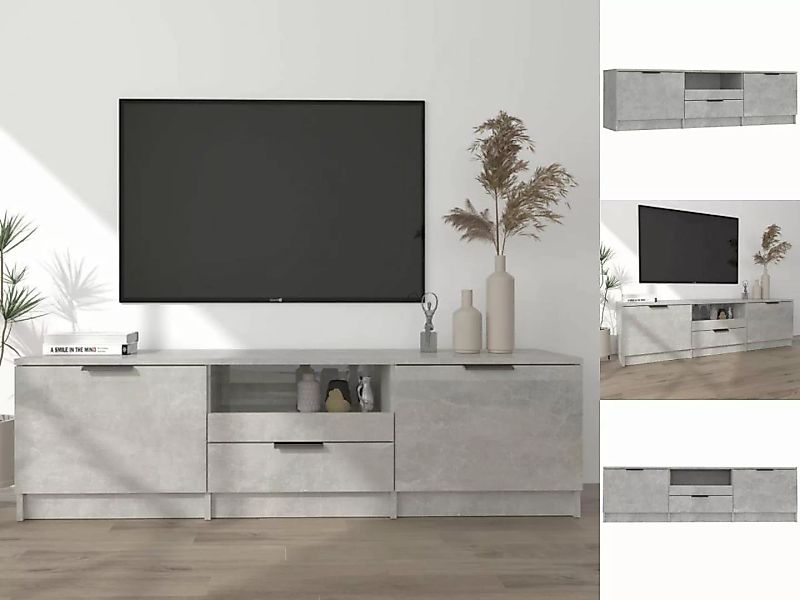 vidaXL TV-Schrank TV-Schrank Betongrau 140x35x40 cm Holzwerkstoff Lowboard günstig online kaufen