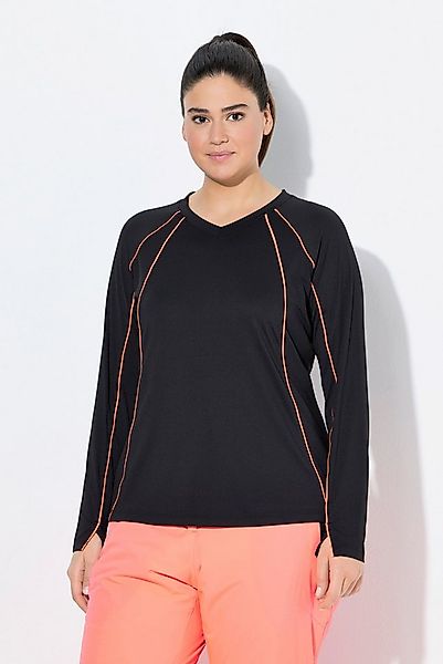 Ulla Popken T-Shirt Funktionsshirt LSF 50+ Slim V-Ausschnitt Langarm günstig online kaufen