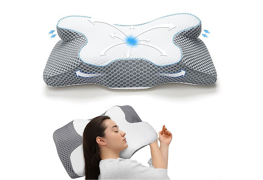 Simloveve Nackenstützkissen Orthopädisches Kissen Memory Foam KopfKissen Se günstig online kaufen
