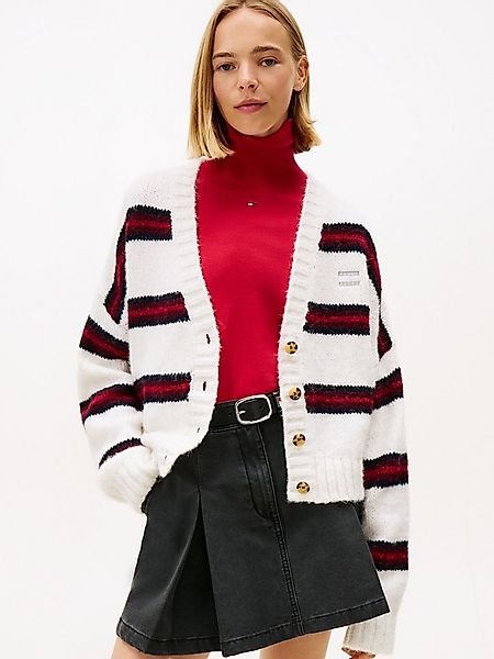 Tommy Jeans Strickjacke TJW BADGE STRIPE FLUFF CARDI EXT günstig online kaufen