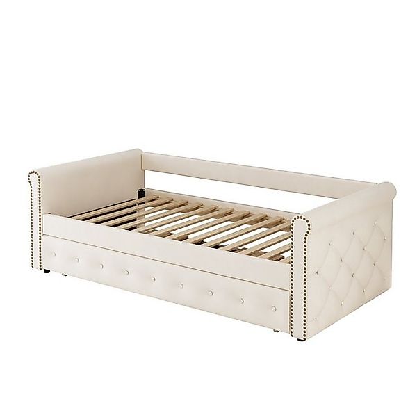 Gotagee Polsterbett 90x200cm ausziehbares Schlafsofa Samtstoff Jugendbett G günstig online kaufen