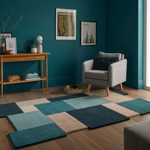 FLAIR RUGS Wollteppich "Abstract Collage, 100% Wolle" rechteckig 11 mm Höhe günstig online kaufen