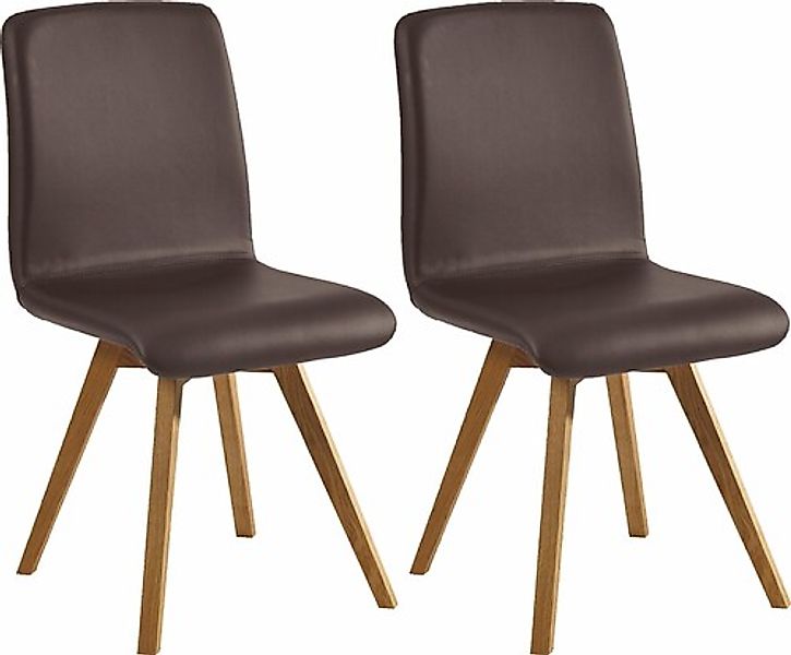 massivline&more 4-Fußstuhl "Karla", (Set), 2 St., Kunstleder, Gestell aus M günstig online kaufen
