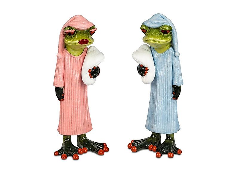 formano Sammelfigur 2er Set Frosch Figuren lustige Schlafmütze 17cm handbem günstig online kaufen