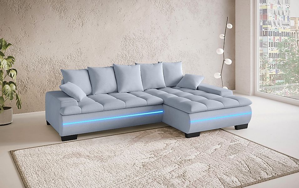 Mr. Couch Ecksofa "Haiti II, L-Form", RGB-LED Beleuchtung, Kaltschaum, wahl günstig online kaufen