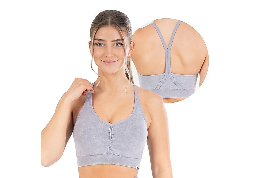 Smilodox Sport-BH Batik Acid Scrunch, Rutschfester Bra mit Batik Waschung S günstig online kaufen