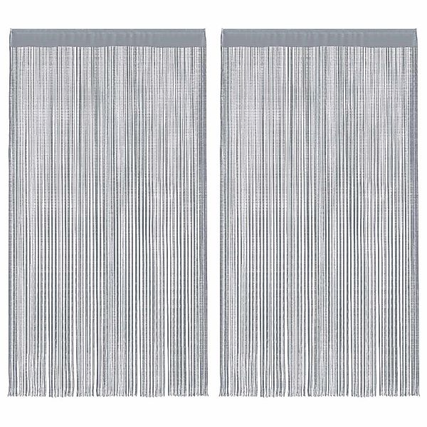 vidaXL Fadenvorhänge 2 Stk Hellgrau 100x250 cm 4102049 günstig online kaufen