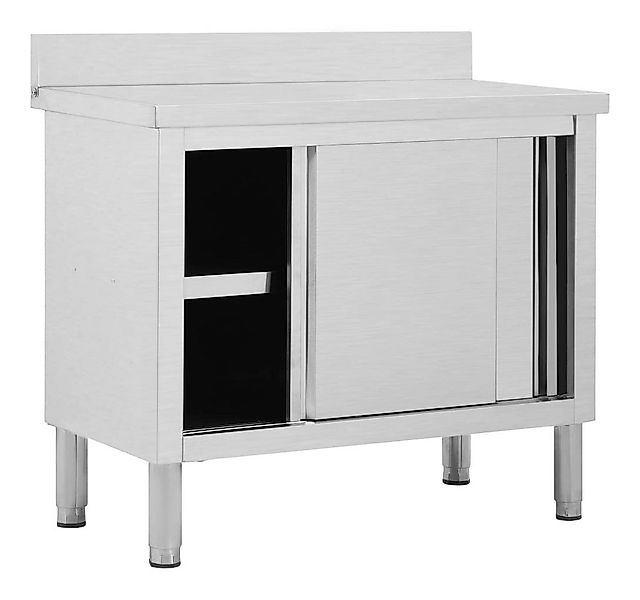 furnicato Stauraumschrank Gastro-Arbeitstisch Edelstahl 100x50x95-97 cm mit günstig online kaufen