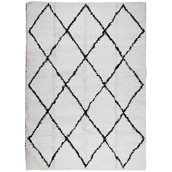 vidaXL Shaggyteppich Pamplona Hochflor Modern Creme Schwarz 200x280cm 19474 günstig online kaufen