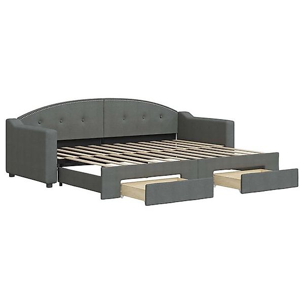 vidaXL Ausziehbett, Tagesbett Ausziehbar mit Schubladen Dunkelgrau 80x200 c günstig online kaufen