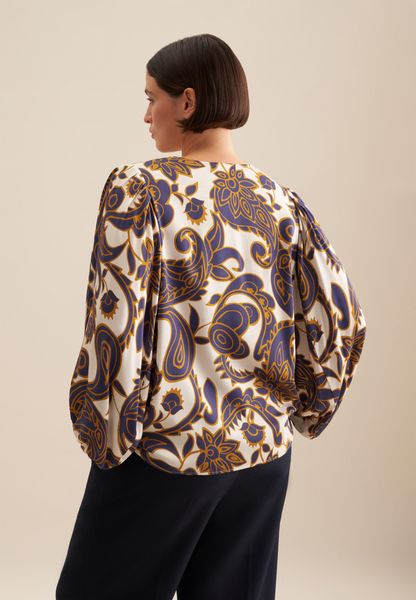 seidensticker Shirtbluse "Schwarze Rose" 3/4-Arm V-Neck Paisley günstig online kaufen