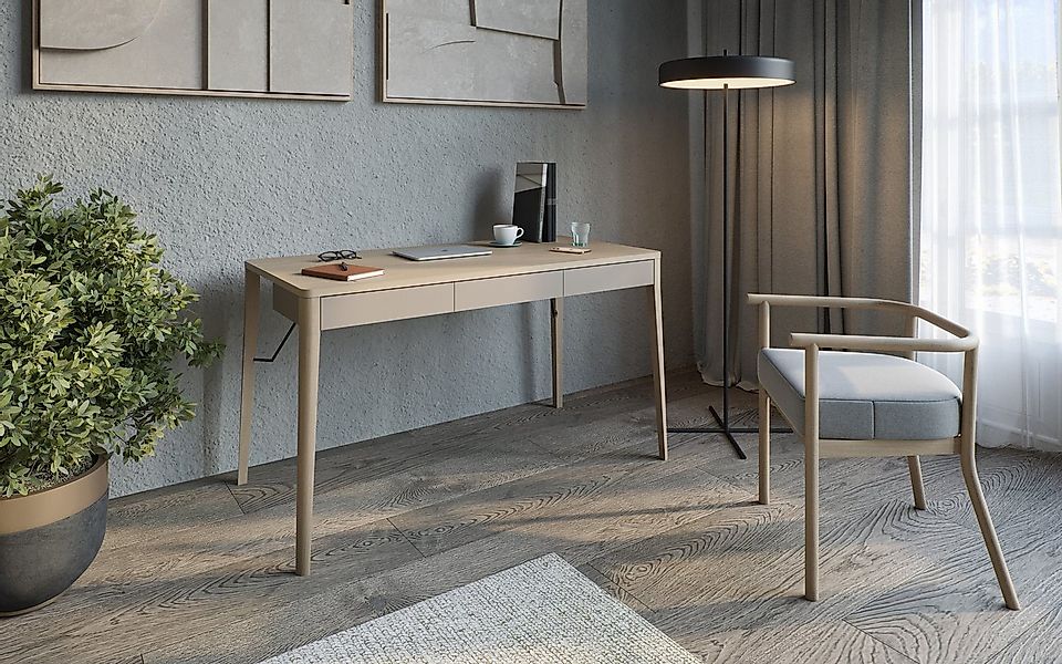 yourhouse24 Schreibtisch MATCH MK-01 3s mit Schubladen Beige günstig online kaufen