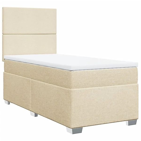 vidaXL Boxspringbett mit Matratze Creme 90x190 cm Stoff 3292641 günstig online kaufen