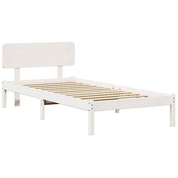 vidaXL Bett Bettgestell mit Kopfteil Weiß 80x200 cm Massivholz Kiefer (1-tl günstig online kaufen