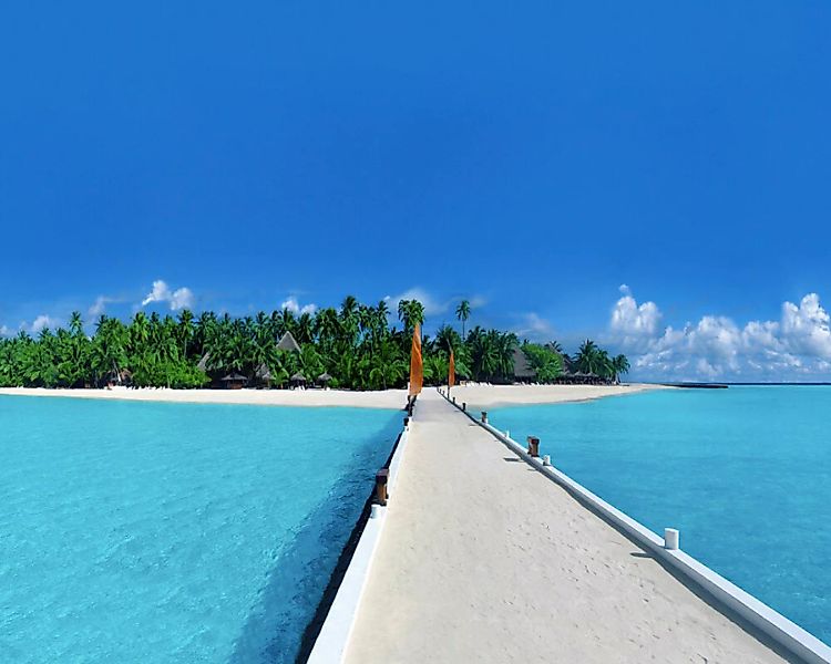 Fototapete "Steg zur Insel" 4,00x2,50 m / Glattvlies Perlmutt günstig online kaufen
