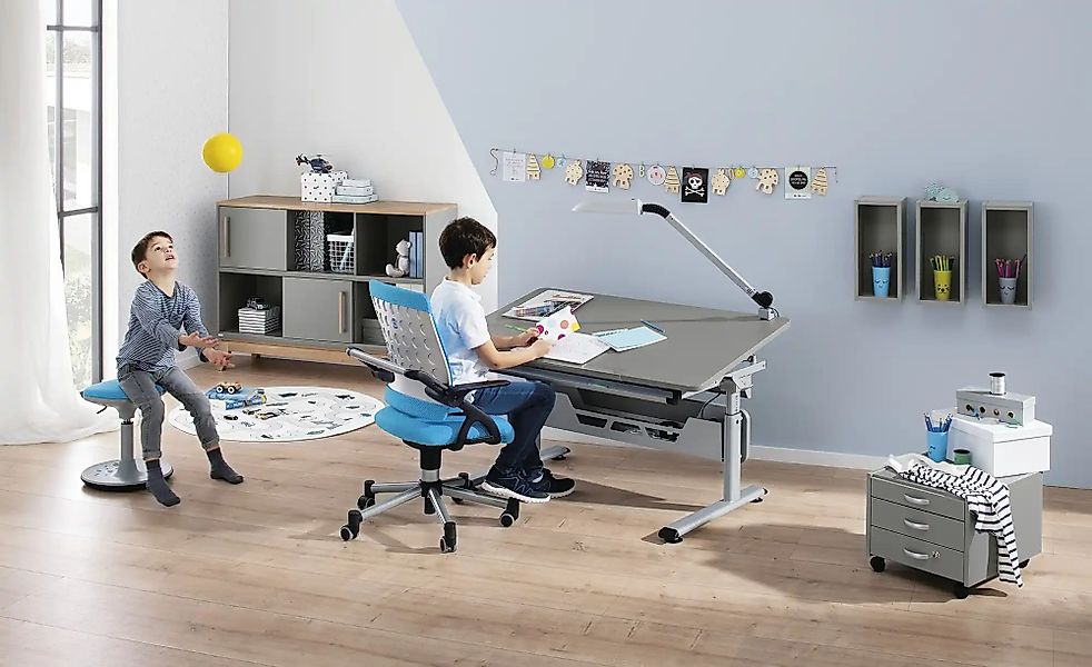 PAIDI Schülerschreibtisch  Diego ¦ grau ¦ Maße (cm): B: 130 H: 53 T: 70.0 K günstig online kaufen