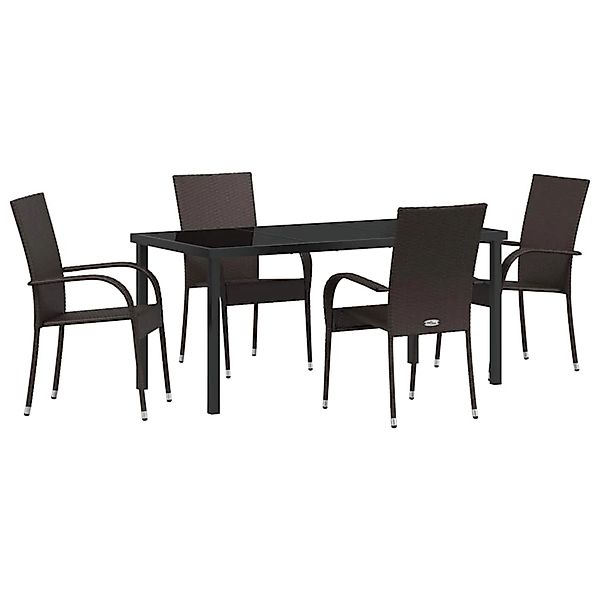 vidaXL Garten Essgruppe 5-Tlg Braun Poly Rattan 3379397 günstig online kaufen