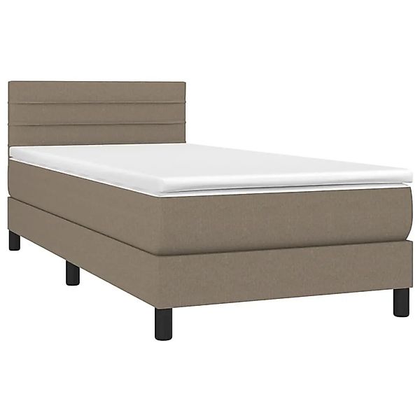 vidaXL Boxspringbett mit Matratze & LED Taupe 90x190 cm Stoff 3133201 günstig online kaufen
