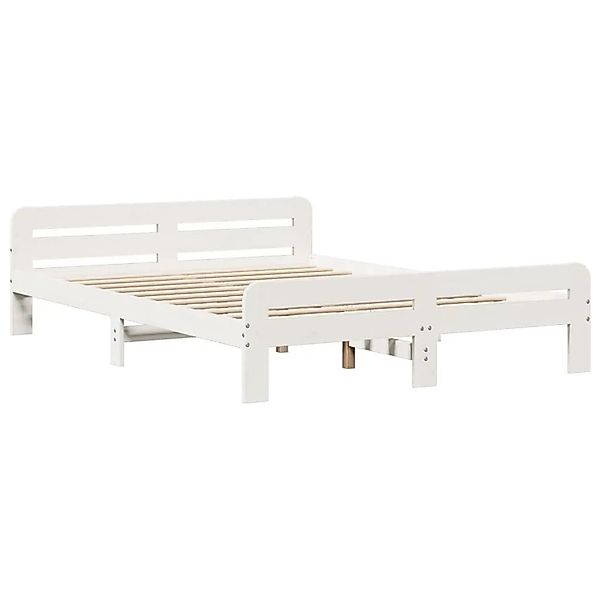 vidaXL Massivholzbett ohne Matratze Weiß 140x190 cm Kiefernholz 855485 günstig online kaufen